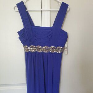 Electric Blue Laundry dress with beading size 6 new with tags